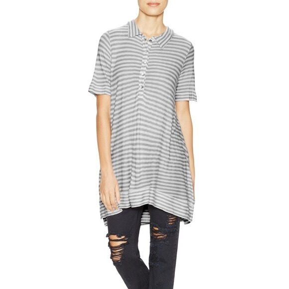 Free People Tops - Free People Ryan Striped Oversize Button Tunic NWT